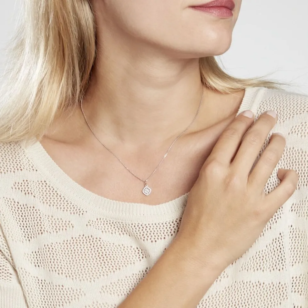 Collier Justina Argent Blanc Oxyde De Zirconium
