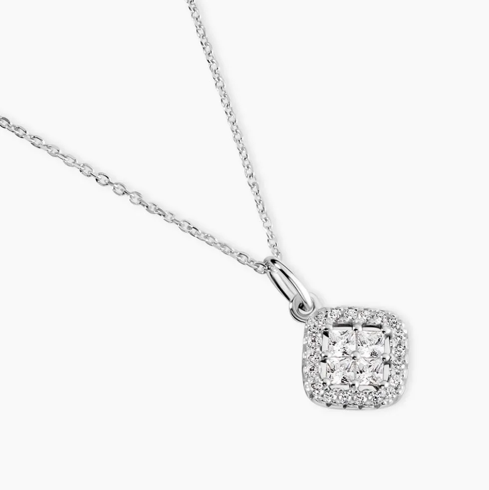 Collier Justina Argent Blanc Oxyde De Zirconium