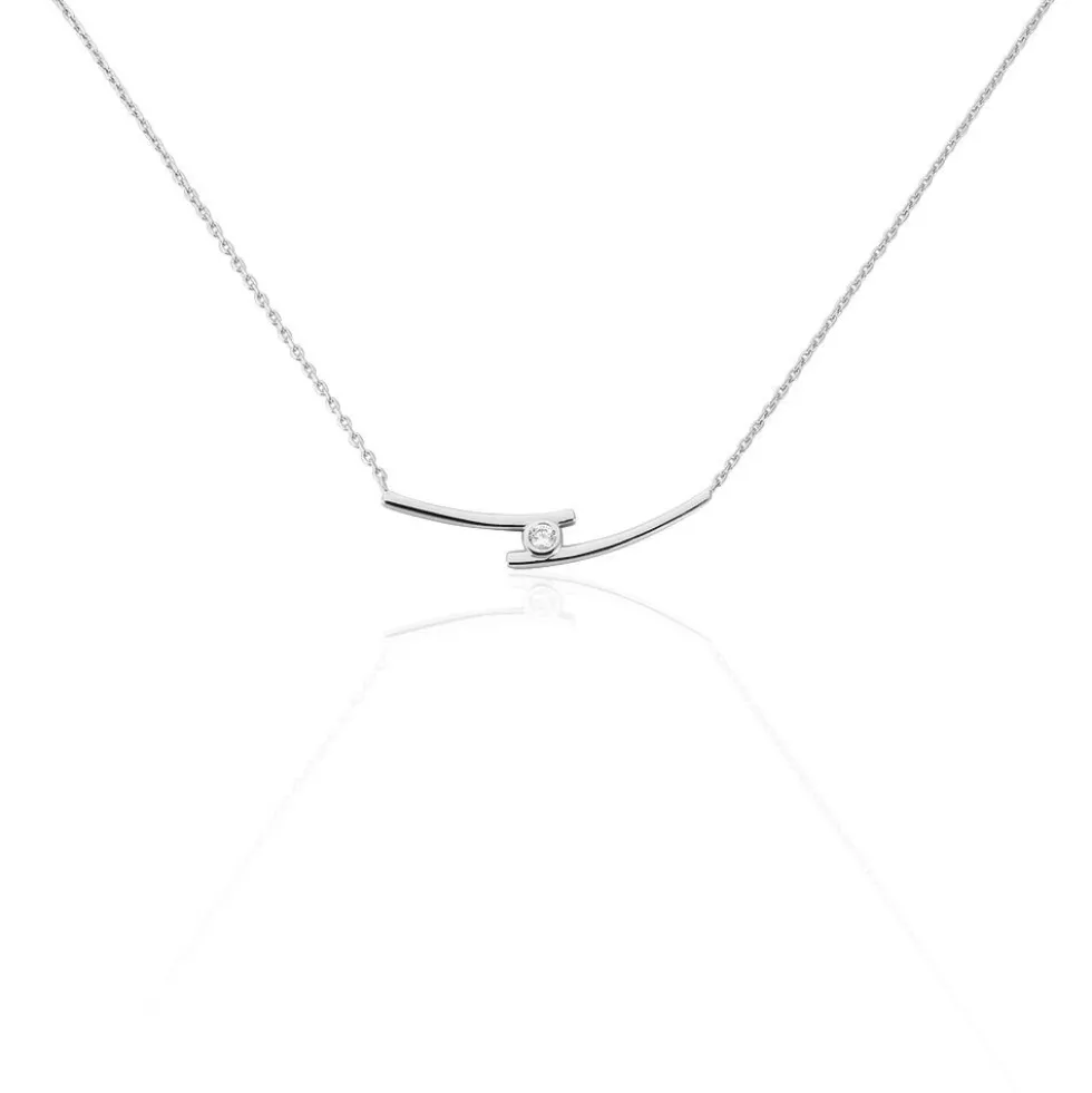 Collier Kane Argent Blanc Oxyde De Zirconium