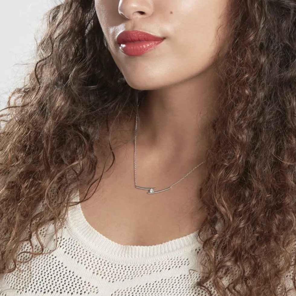 Collier Kane Argent Blanc Oxyde De Zirconium