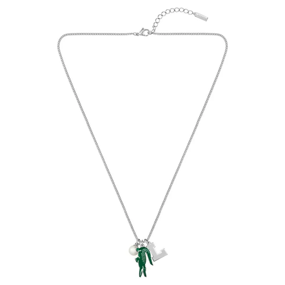 Collier Lacoste Umpire Acier Blanc Perle D'imitation