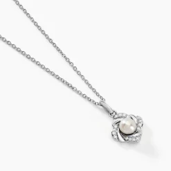 Collier Laetoria Argent Blanc Perle De Culture Oxyde De Zirconium