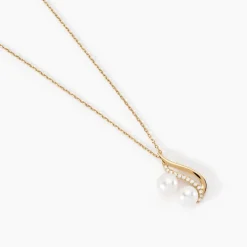 Collier Loeva Or Jaune Perle De Culture Et Oxyde De Zirconium
