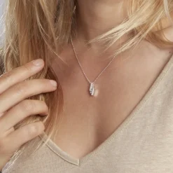 Collier Lousie Argent Blanc Oxyde De Zirconium