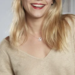 Collier Lovea Argent Blanc Céramique Et Oxyde De Zirconium