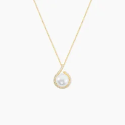 Collier Lucinda Or Jaune Perle De Culture Et Oxyde De Zirconium