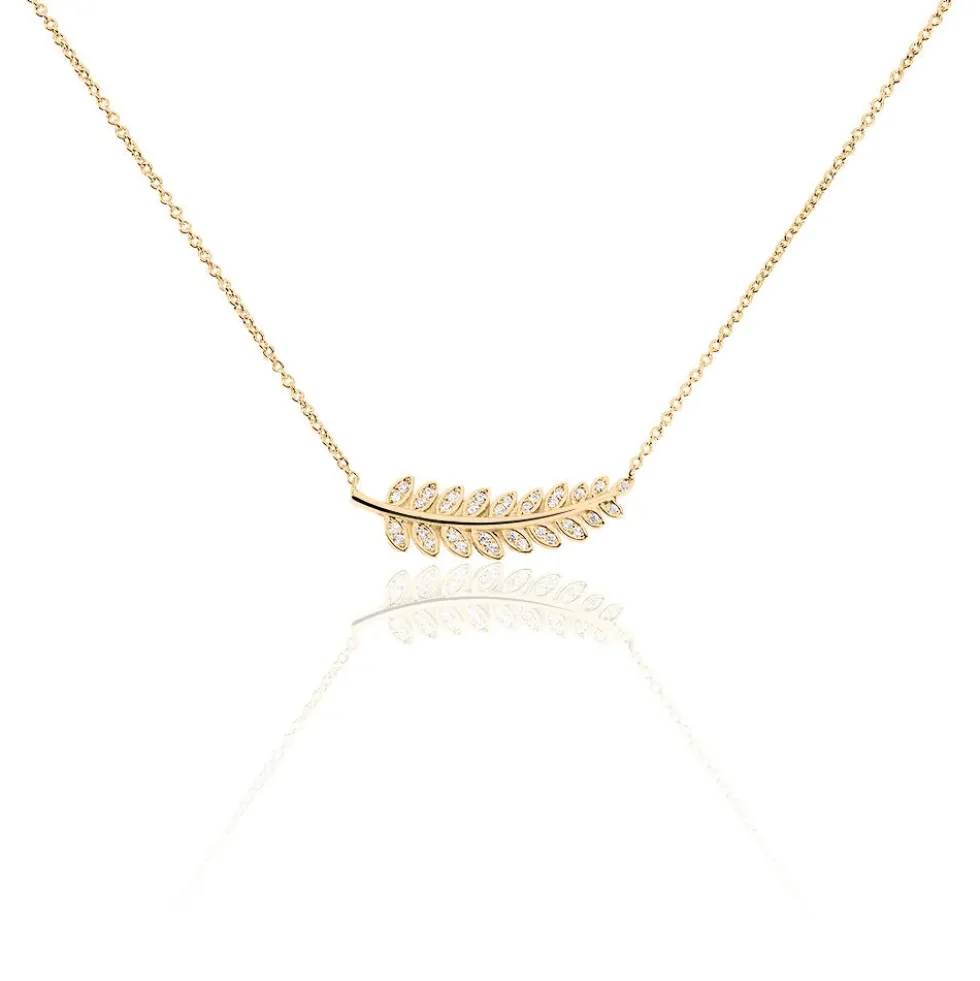 Collier Luz Plaqué Or Jaune Oxyde De Zirconium