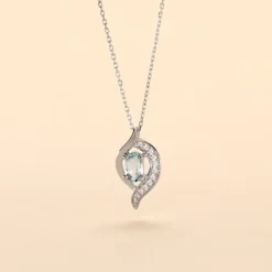 Collier Lydia Or Blanc Topaze Oxyde Oxyde