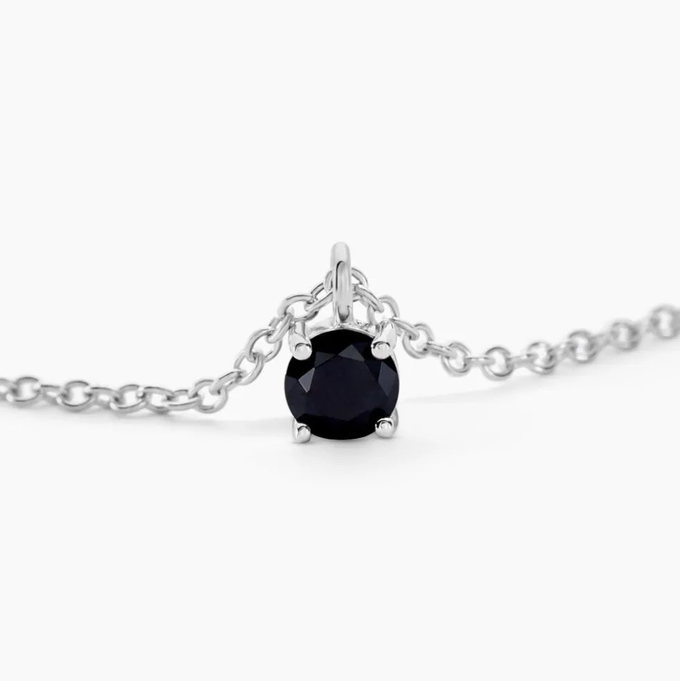 Collier Lylwenn Argent Blanc Oxyde De Zirconium Noir