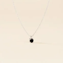Collier Lylwenn Argent Blanc Oxyde De Zirconium Noir