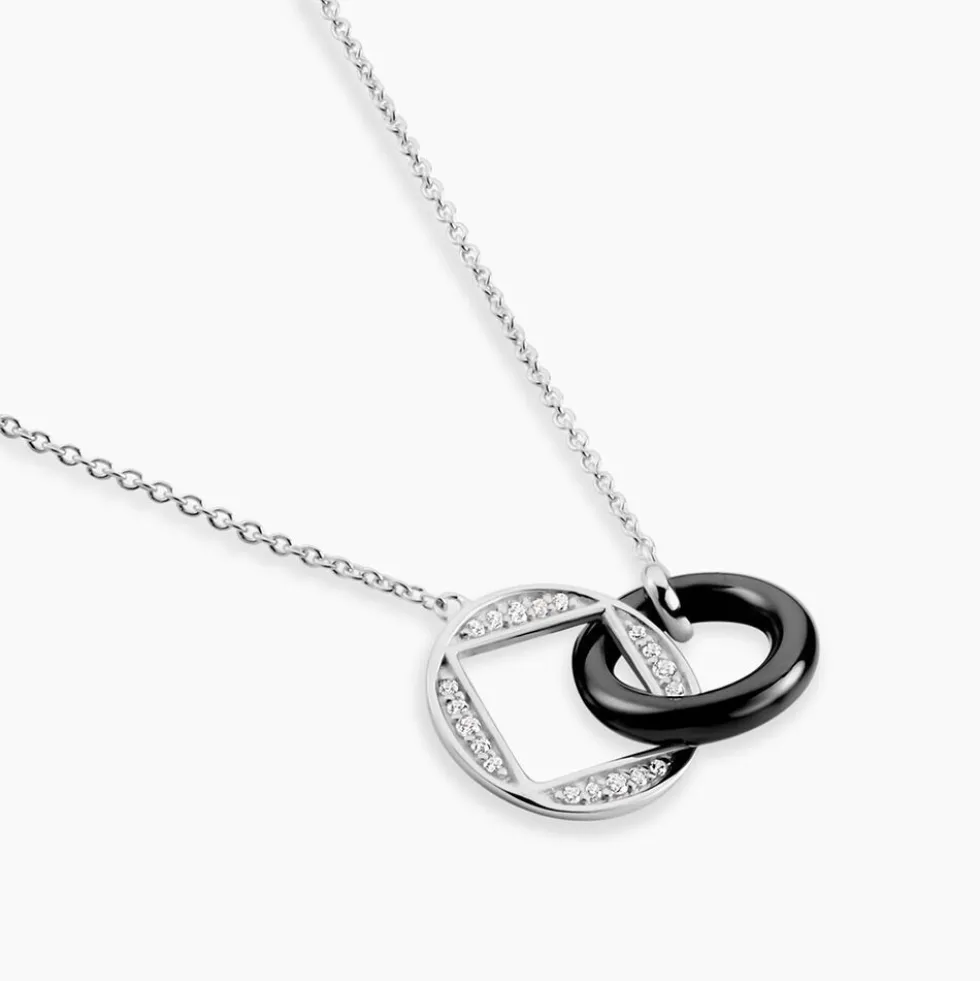 Collier Malee Argent Blanc Céramique Et Oxyde De Zirconium