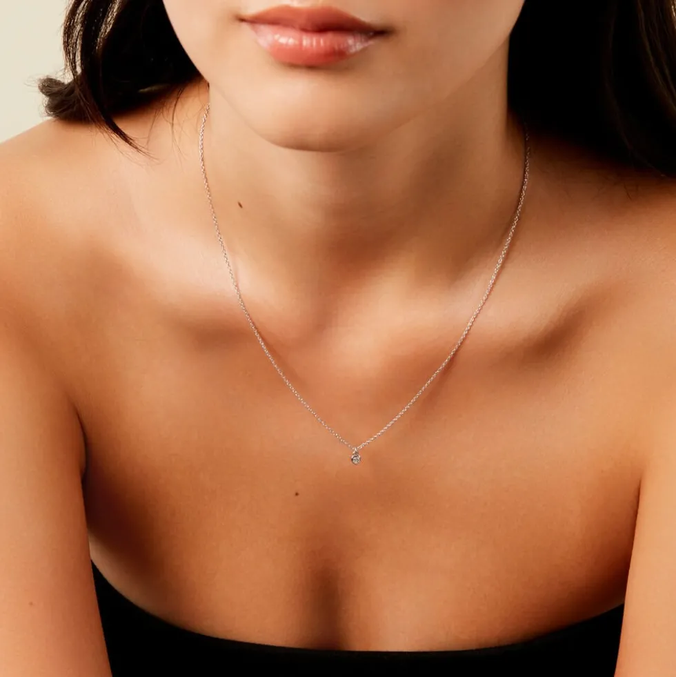 Collier Marciana Argent Blanc Oxyde De Zirconium