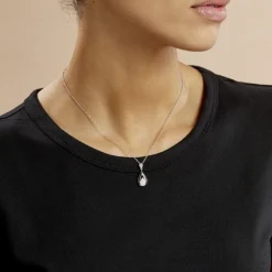Collier Marina Cera Argent Blanc Céramique Et Oxyde De Zirconium