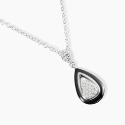Collier Marina Cera Argent Blanc Céramique Et Oxyde De Zirconium