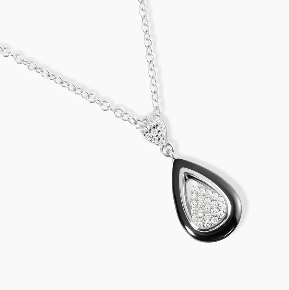 Collier Marina Cera Argent Blanc Céramique Et Oxyde De Zirconium