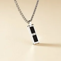 Collier Messy Acier Blanc