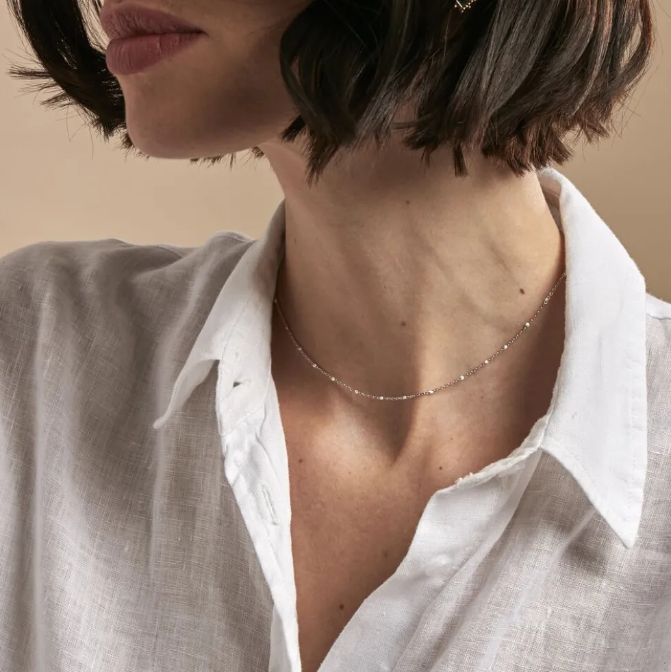 Collier Molly Argent Blanc