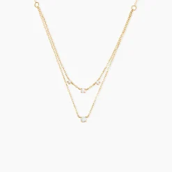 Collier Mordikai Or Jaune Oxyde De Zirconium