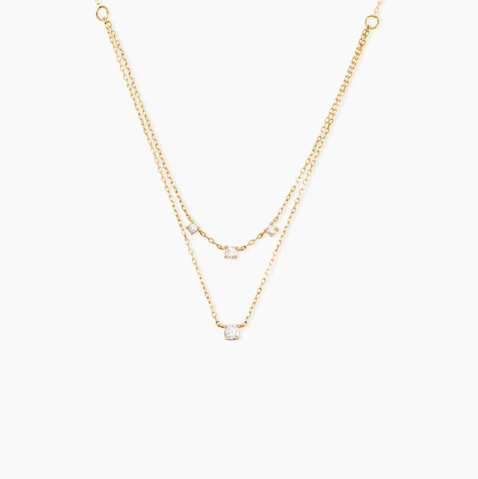 Collier Mordikai Or Jaune Oxyde De Zirconium