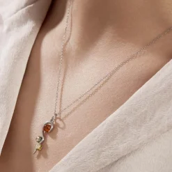 Collier Murriel Argent Blanc Ambre