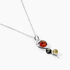 Collier Murriel Argent Blanc Ambre