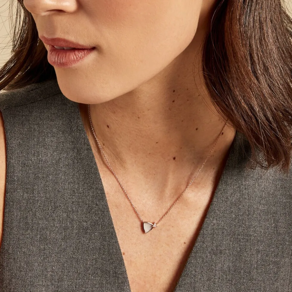Collier Muse Argent Rose Nacre Oxyde De Zirconium