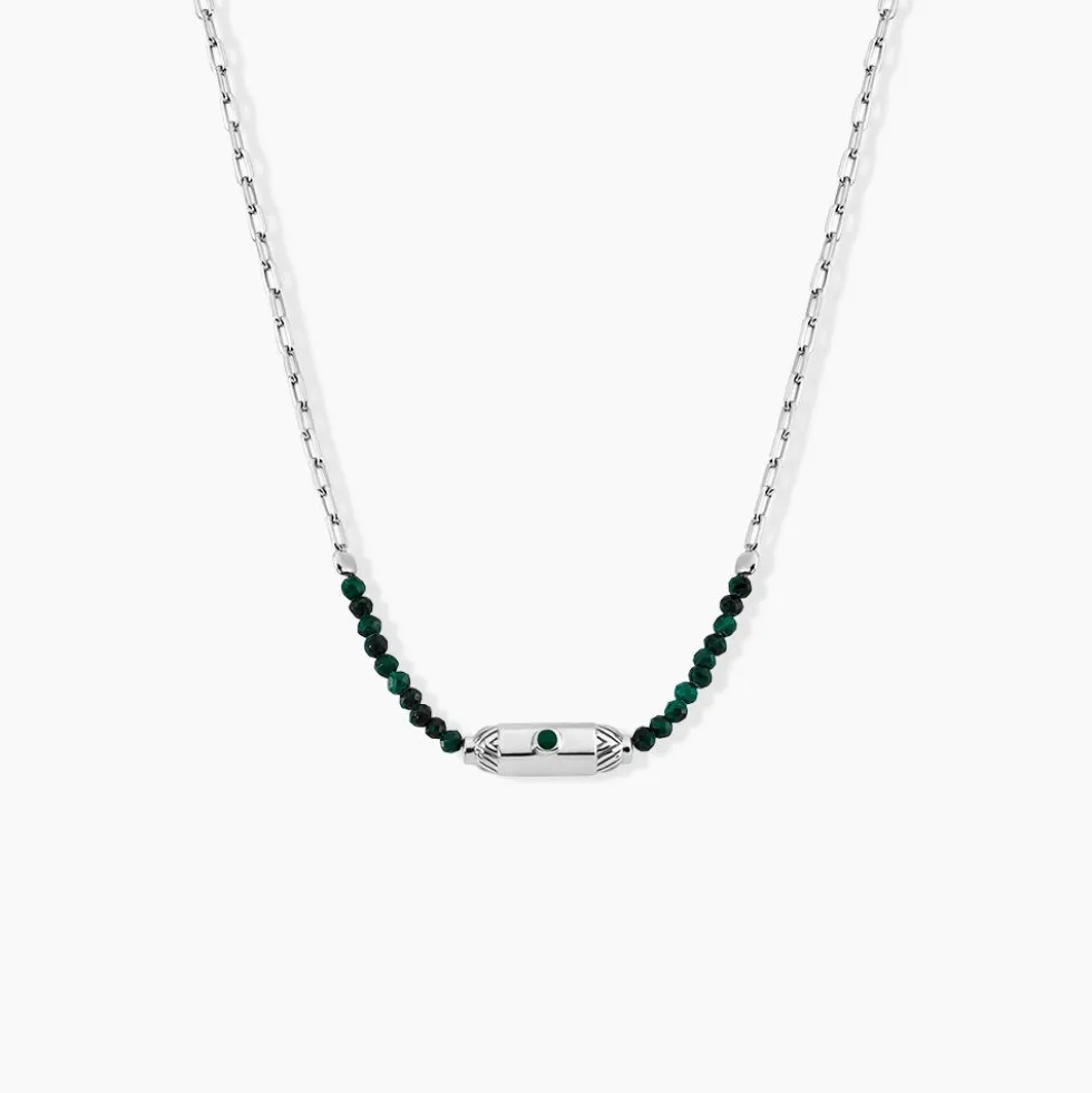 Collier Mystic Argent Blanc Malachite