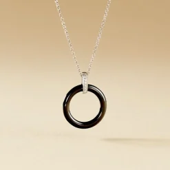 Collier Natacha Cera Argent Blanc Céramique Et Oxyde De Zirconium