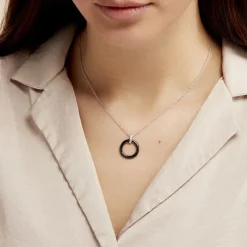 Collier Natacha Cera Argent Blanc Céramique Et Oxyde De Zirconium