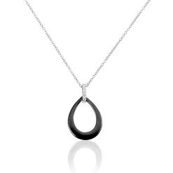 Collier Nelly Argent Blanc Céramique Et Oxyde De Zirconium