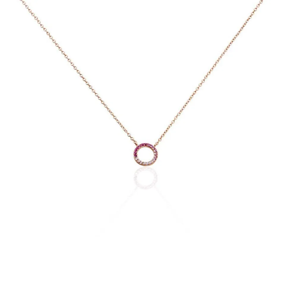 Collier Neptunus Argent Rose Oxyde De Zirconium