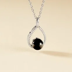Collier Nerea Argent Blanc Céramique Et Oxyde De Zirconium