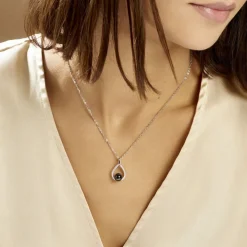 Collier Nerea Argent Blanc Céramique Et Oxyde De Zirconium