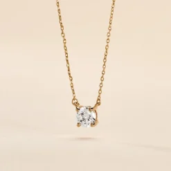 Collier Nilay Plaque Or Doré Oxyde De Zirconium
