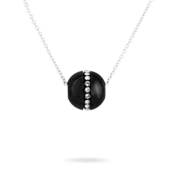 Collier Nina Cera Argent Blanc Strass Et Céramique