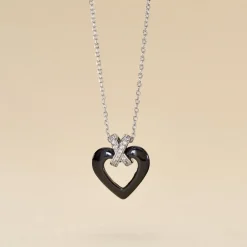 Collier Nolwen Argent Blanc Céramique Et Oxyde De Zirconium