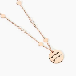 Collier Nueva Argent Rose Oxyde De Zirconium