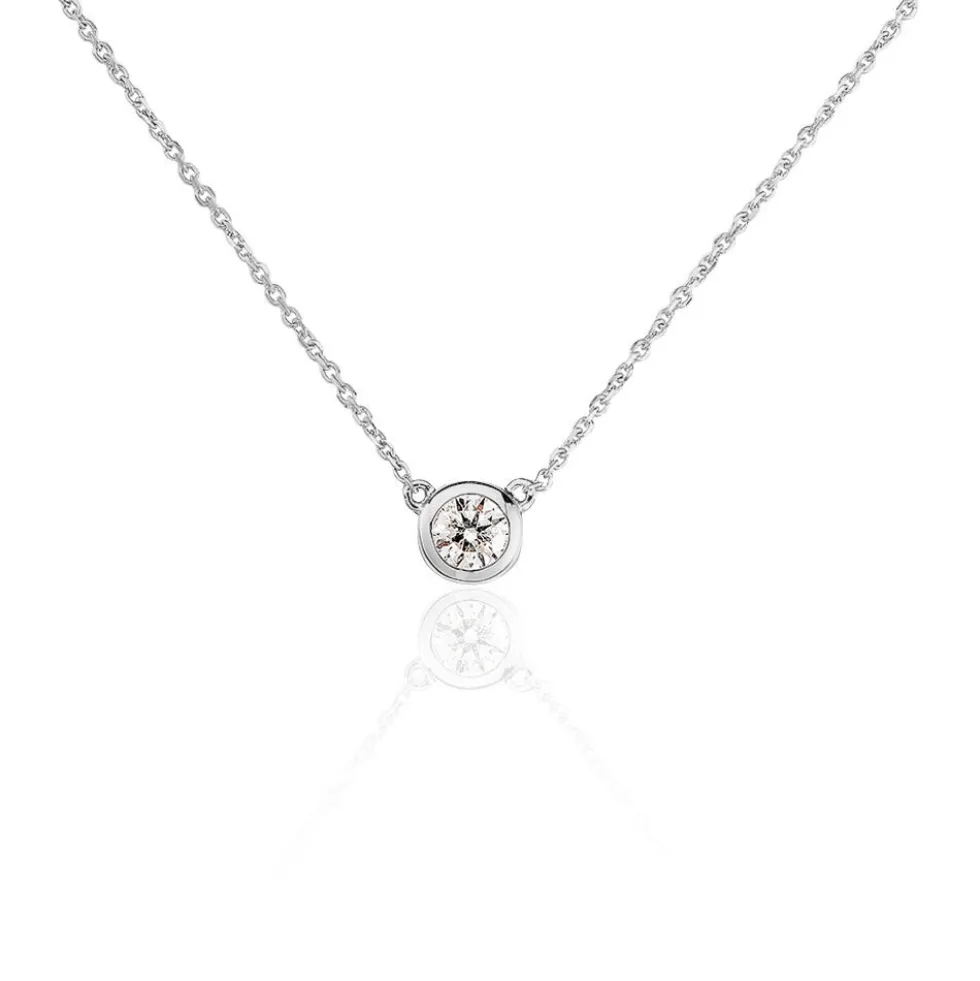 Collier Ofelia Or Blanc Diamant