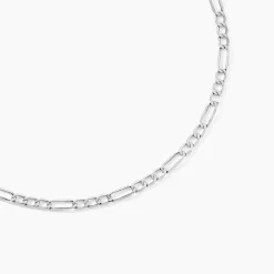 Collier Or Blanc Maille Alternée 1/3