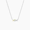 Collier Or Jaune Argent Blanc Oxyde De Zirconium