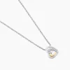 Collier Or Jaune Argent Blanc Oxyde De Zirconium