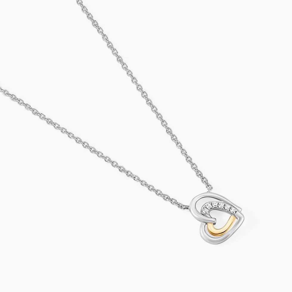Collier Or Jaune Argent Blanc Oxyde De Zirconium