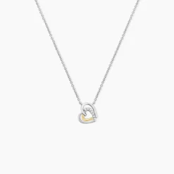 Collier Or Jaune Argent Blanc Oxyde De Zirconium