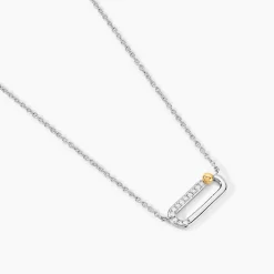 Collier Or Jaune Argent Blanc Oxyde De Zirconium