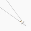 Collier Or Jaune Argent Blanc Oxyde De Zirconium