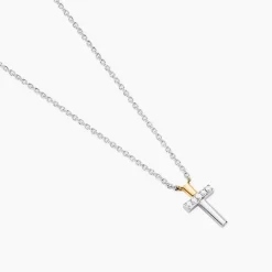 Collier Or Jaune Argent Blanc Oxyde De Zirconium
