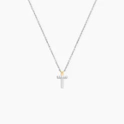 Collier Or Jaune Argent Blanc Oxyde De Zirconium
