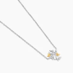 Collier Or Jaune Argent Blanc Oxyde De Zirconium