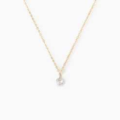 Collier Or Jaune Emilee Oxyde De Zirconium