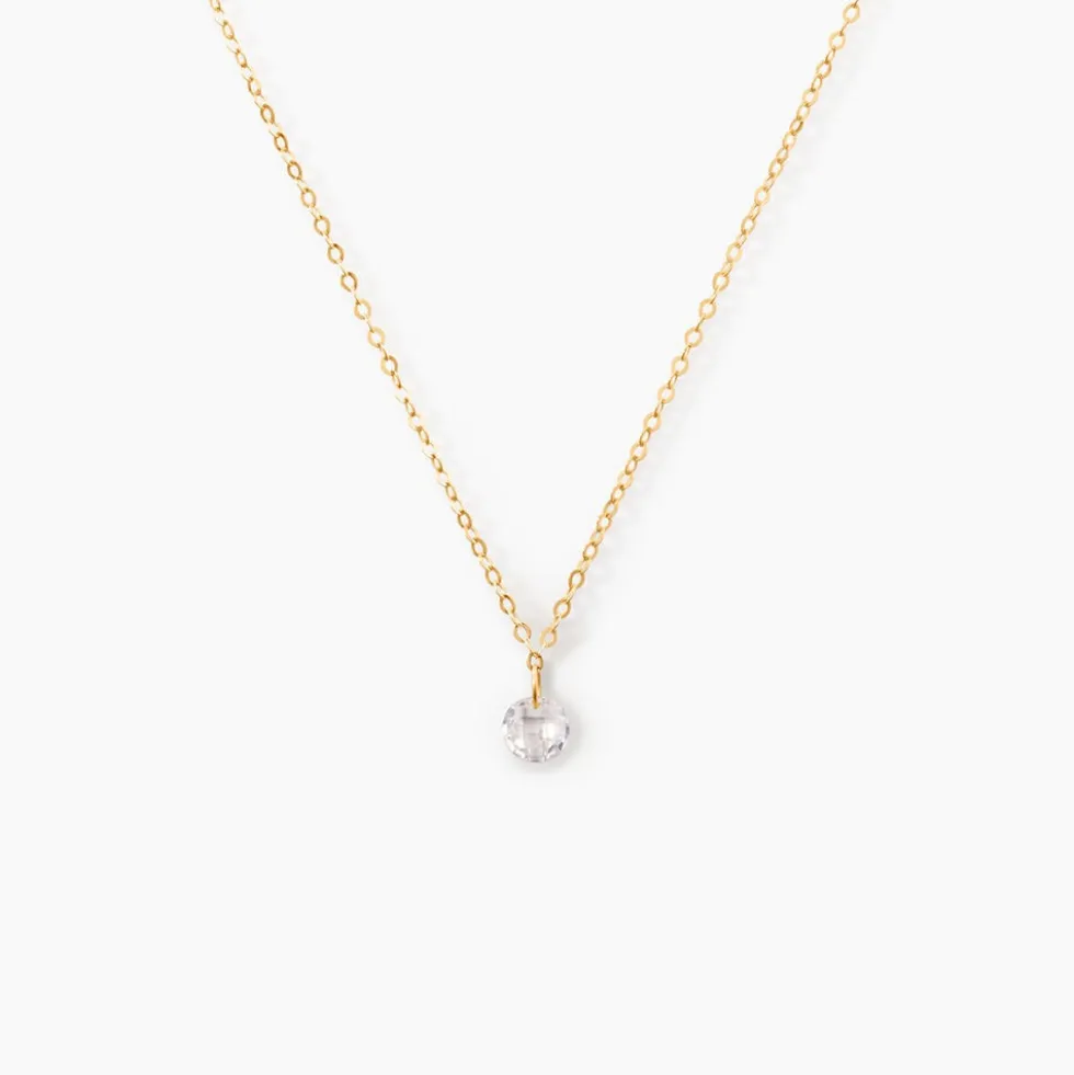 Collier Or Jaune Emilee Oxyde De Zirconium